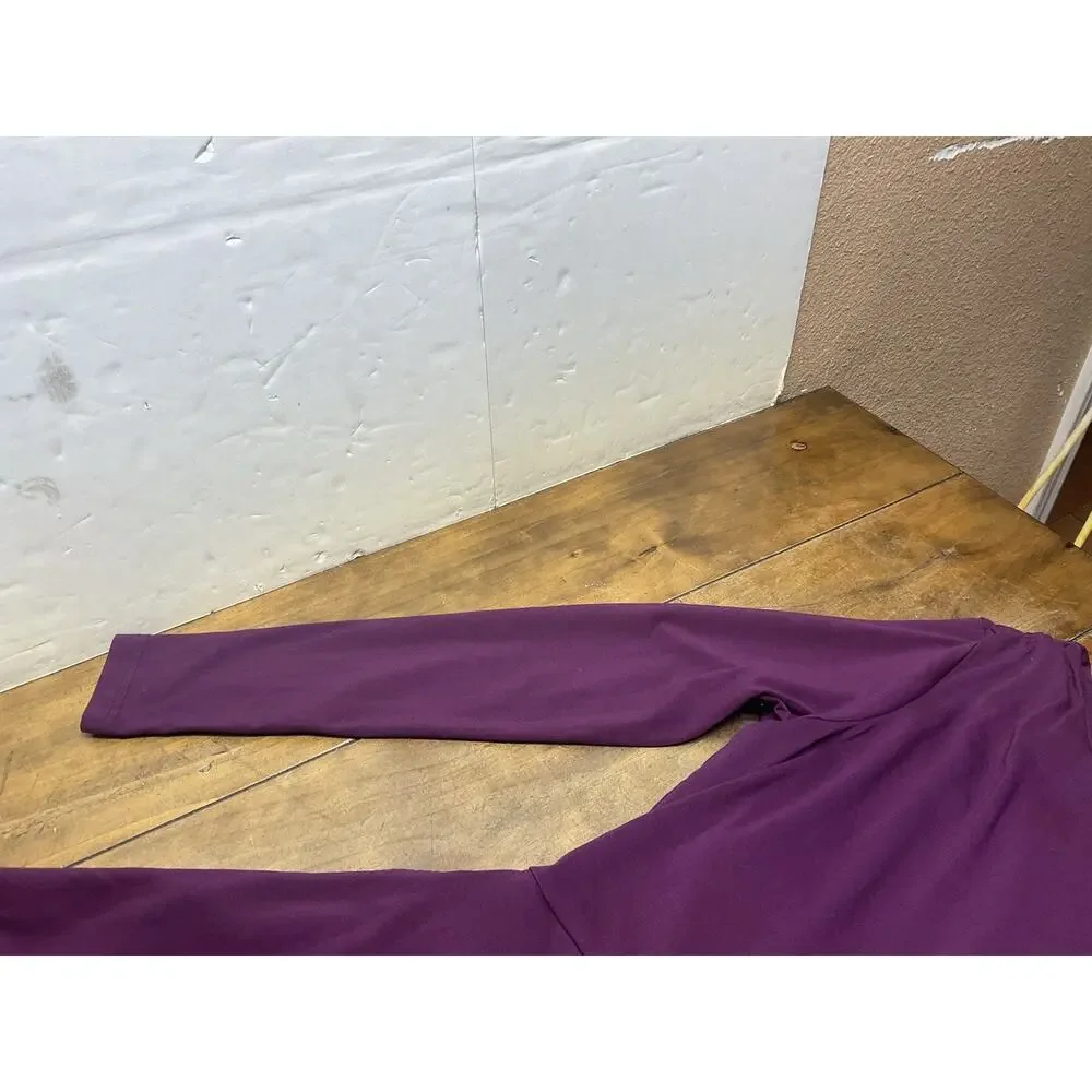 Pact Organic Cotton Purple One Shoulder Fit & Flare Midi Dress Small Minimalist